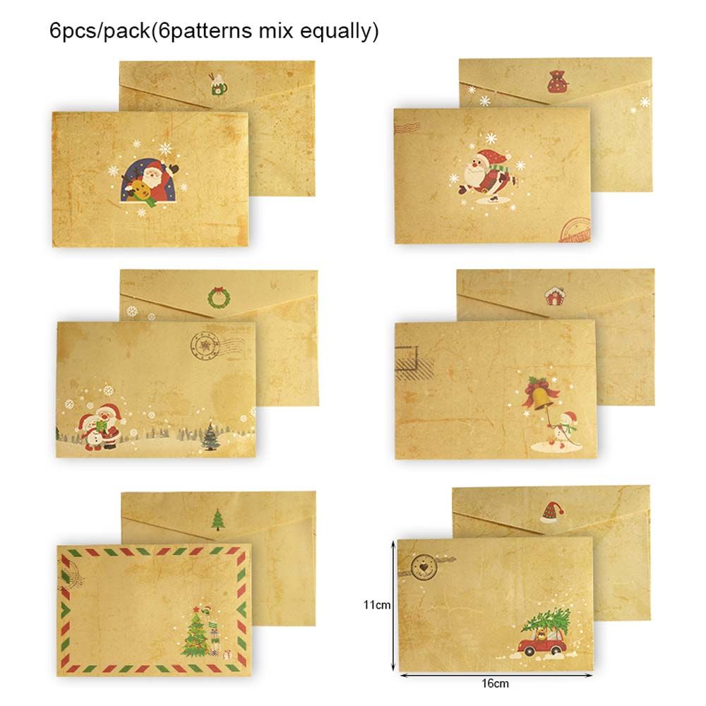 Letter Envelope Kraft - DIY 6개 세트: 인사 카드, 초대장,
