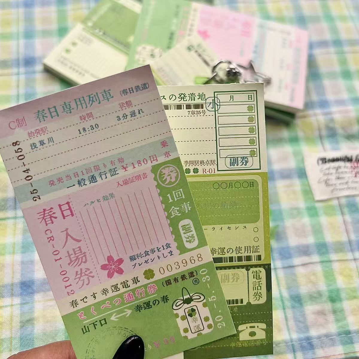 Graph Paper Pad - 40PC 귀여운 네잎 클로버 일본 고대