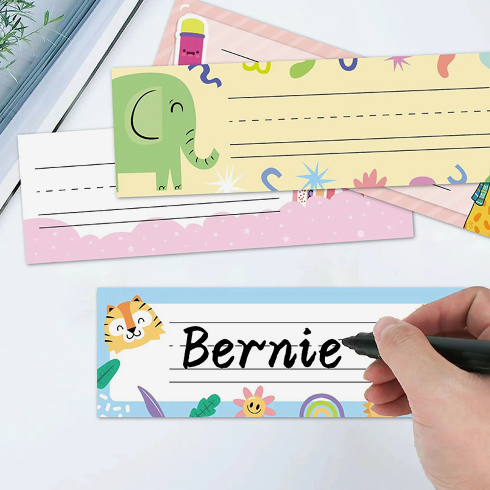Desk Name Plate - 25개입, 교실용 이름표, 종이 재질, 책상에