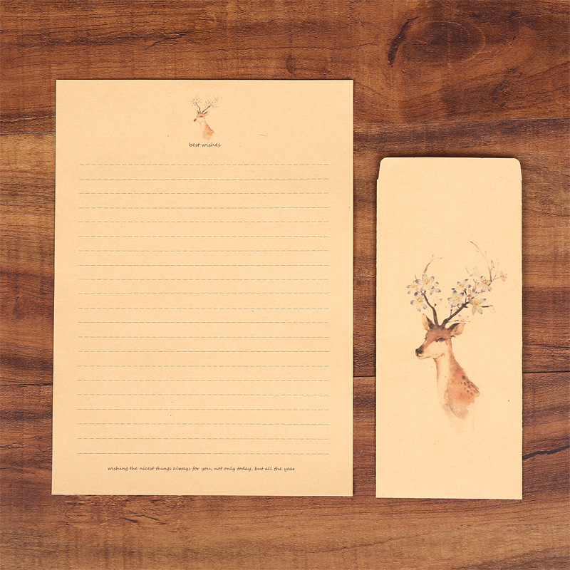 봉투 10장, 레터헤드 10장, 가로줄, 레트로 우편봉 - Letter Envelope Kraft 리뷰 및 가격