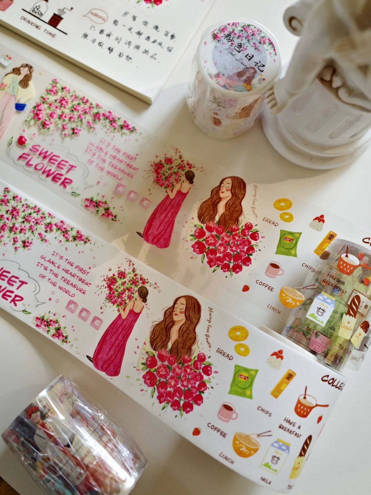 Yier Studio 빈티지 핑크 여아용 와시 테이프  - Washi Tape Set 리뷰 및 가격
